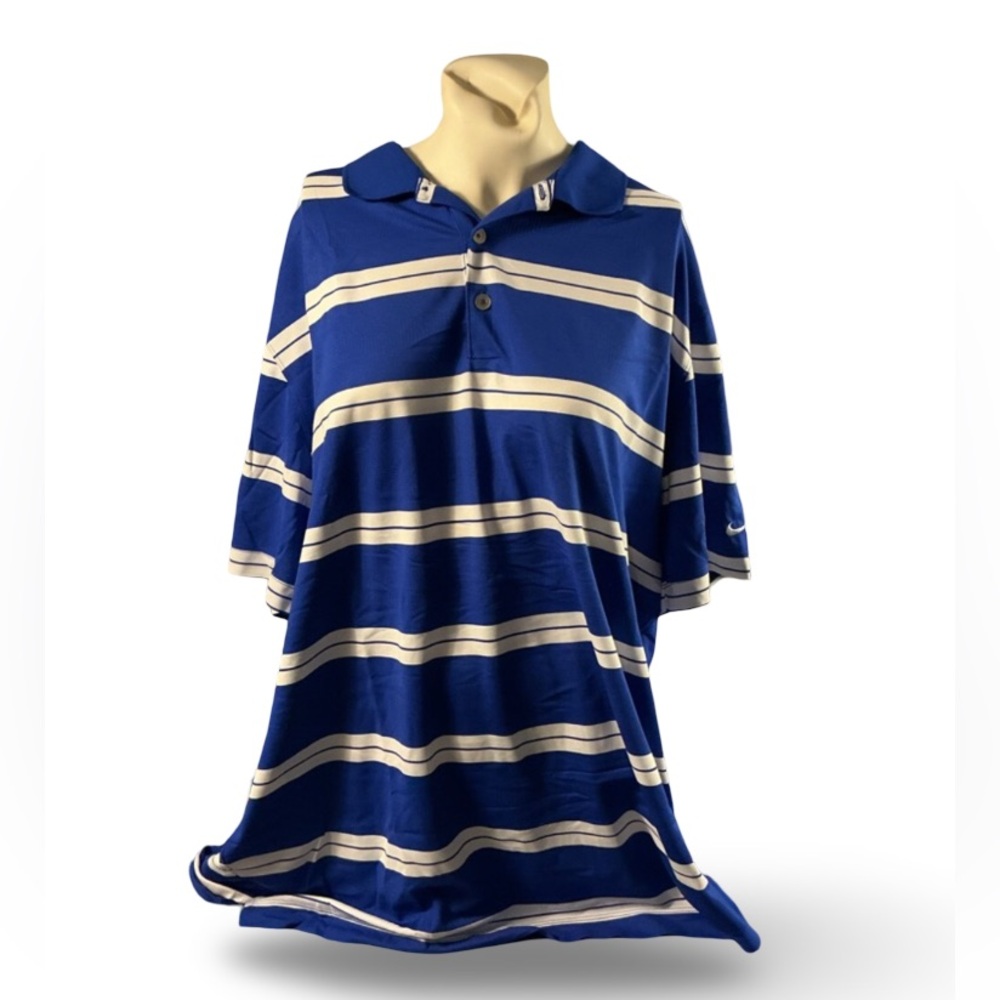 Nike Golf Blue & white Striped Polo